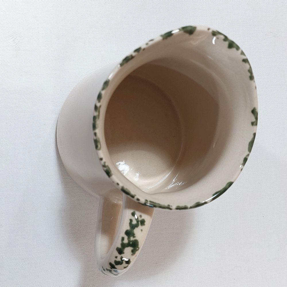 White Ceramic Pitcher with Handle & Spout