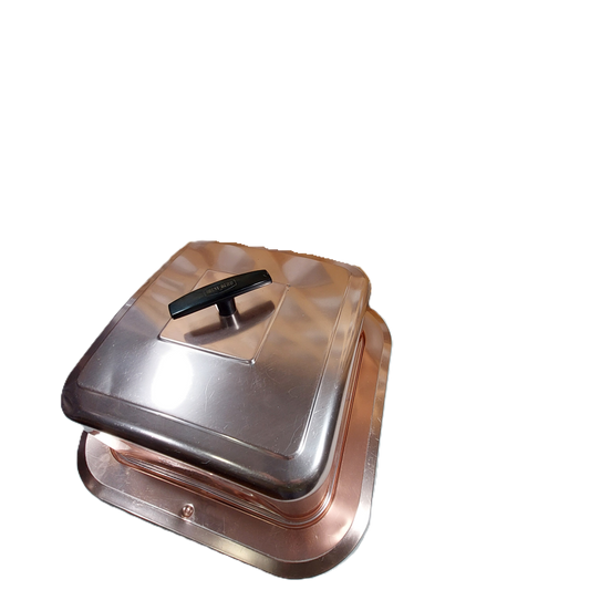 West Bend Vintage Rose Copper Metal Cake Carrier