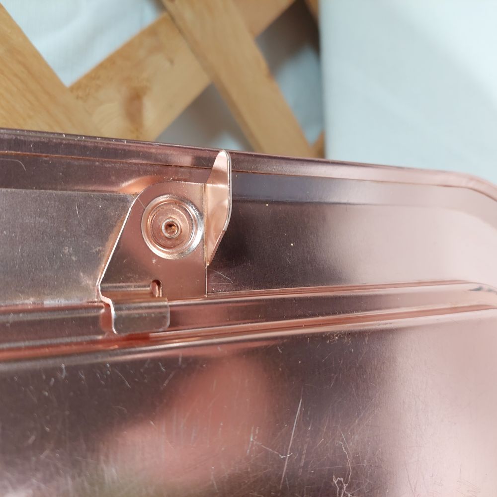 West Bend Vintage Rose Copper Metal Cake Carrier