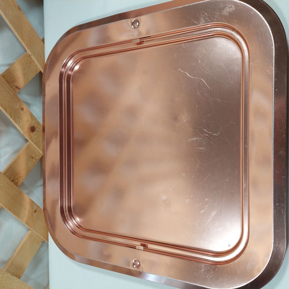 West Bend Vintage Rose Copper Metal Cake Carrier