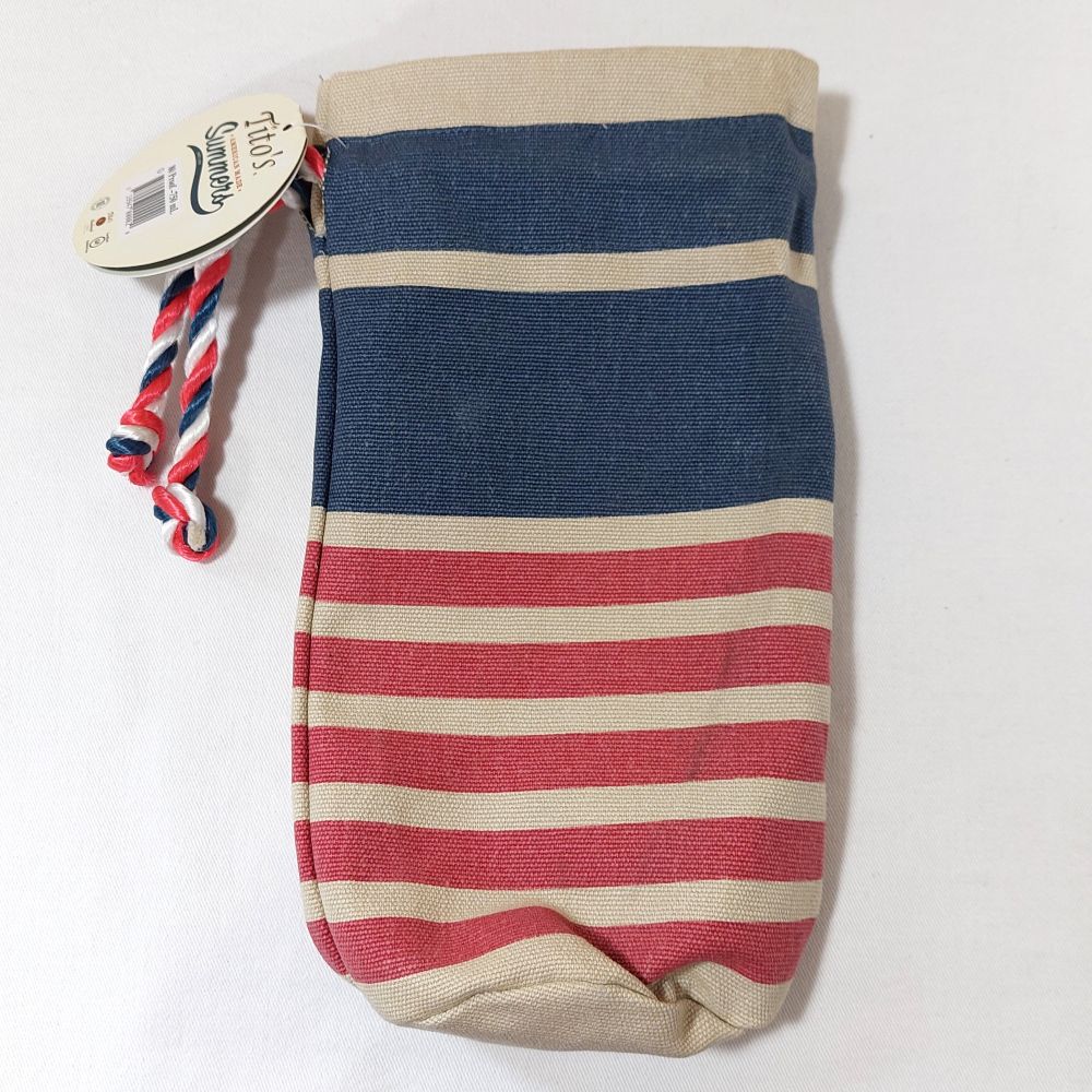 Tito's Handmade Vodka Patriotic Burlap Bottle Bag