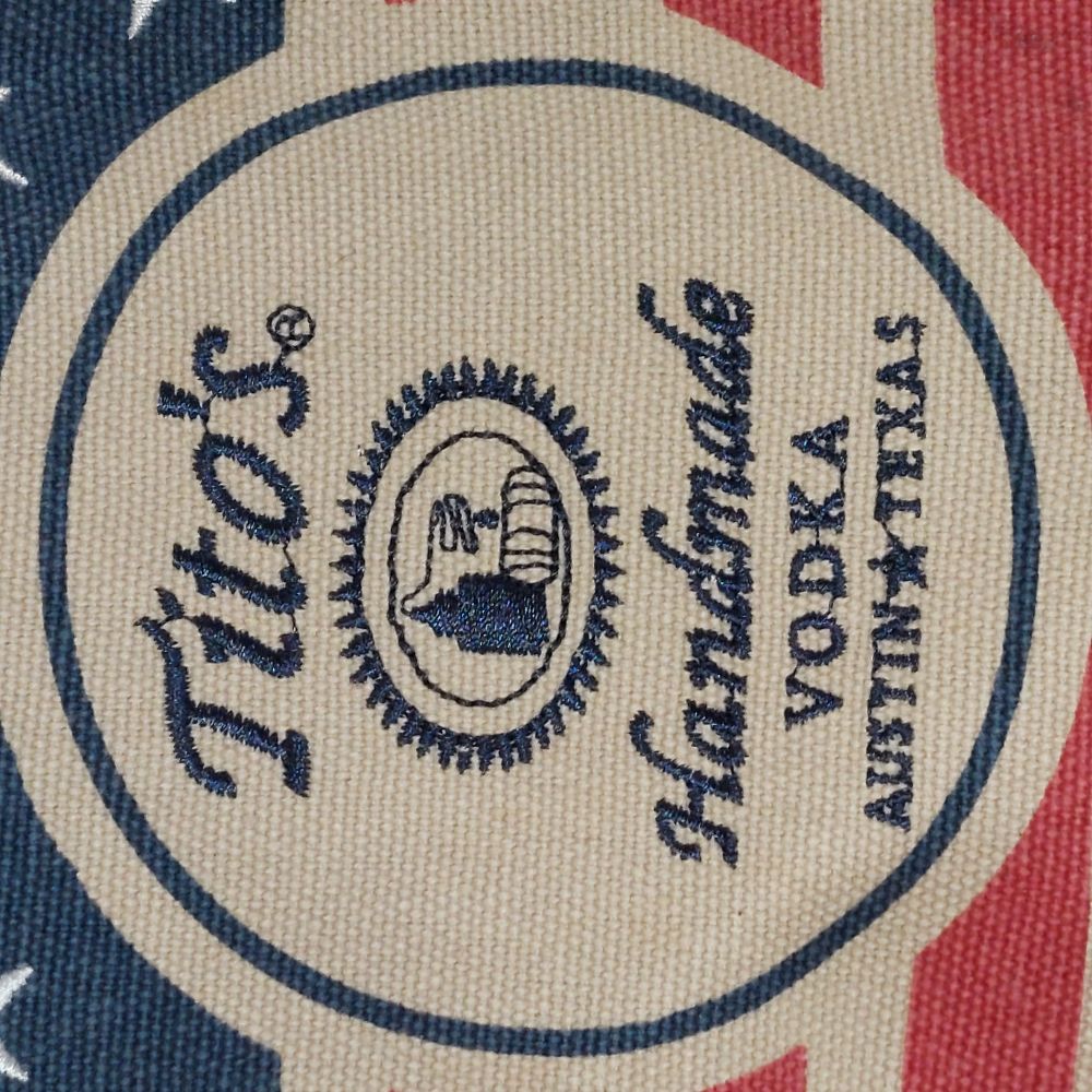 Tito's Handmade Vodka Patriotic Burlap Bottle Bag