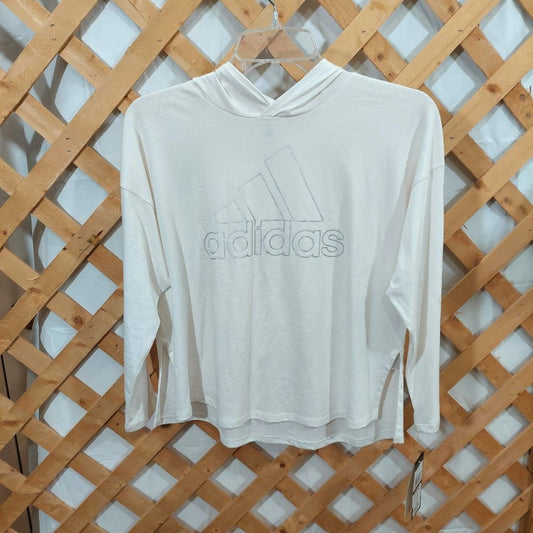 Adidas Loose Fit Long Sleeve Hooded T-Shirt Women's Size Medium