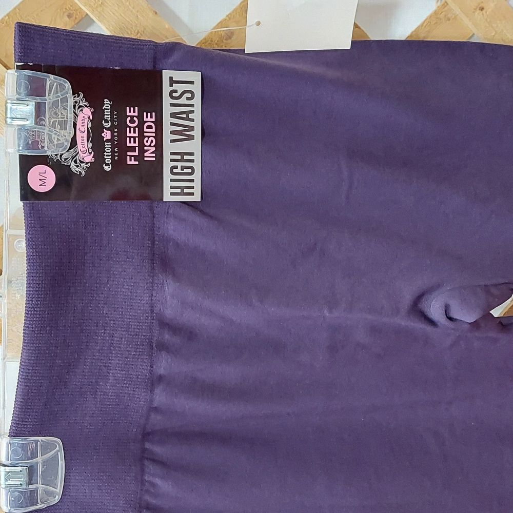 Cotton Candy Purple High Waist Fleece Lined Leggings