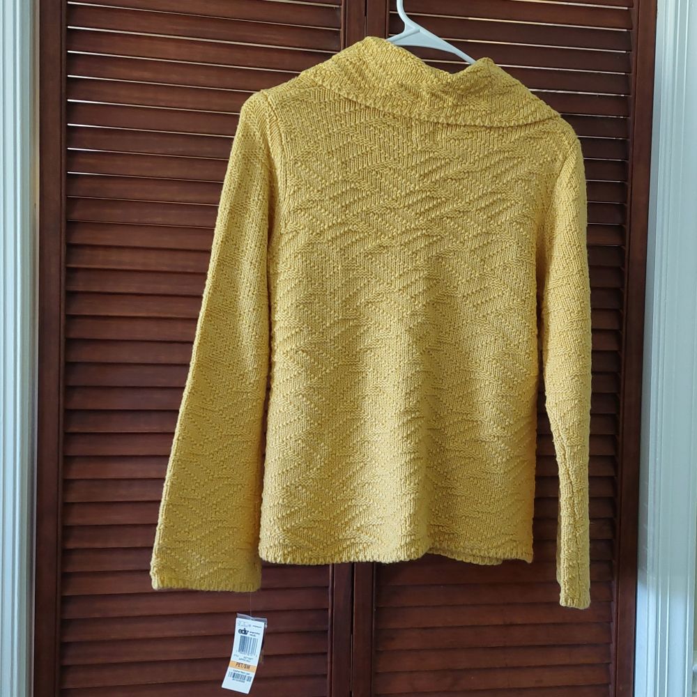 JM Collection Petite Single-Button Saffron Gold Cardigan
