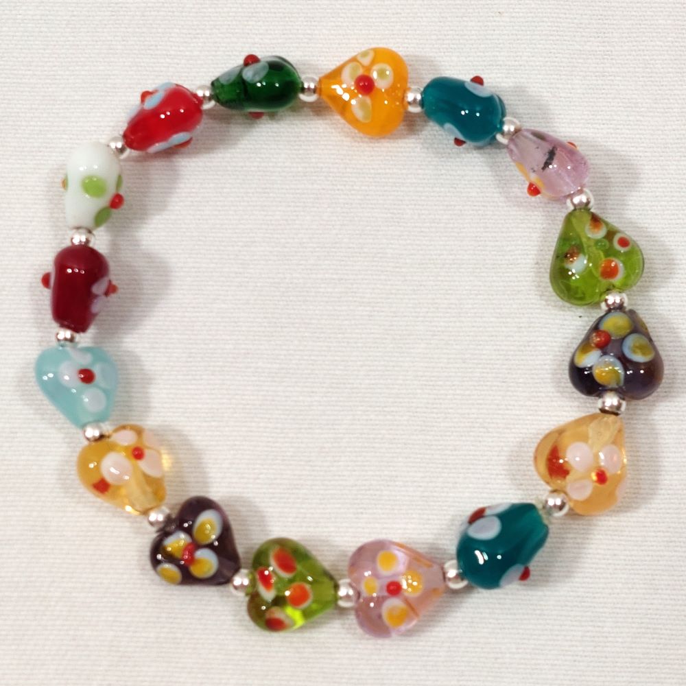 Beaded Hearts Bracelet Fashion Jewelry