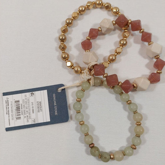 Universal Thread Goods Co. Set of 3 Genuine Stone Bracelets