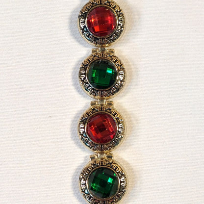 Quartz Watch Faux Green and Red Gemstones for Women Novelty Holiday