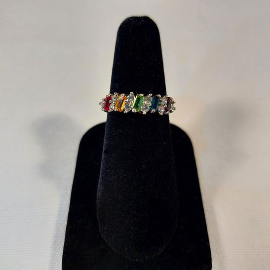 Necklace & Ring Set Multi-Color Faux Gemstones Costume Jewelry
