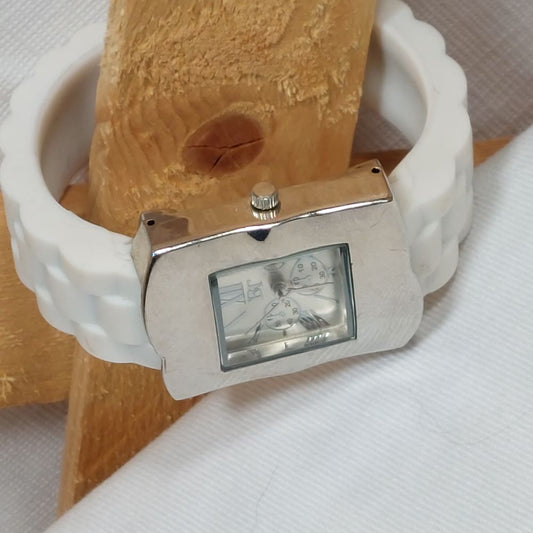 BT Cuff Bracelet Watch with Square Face