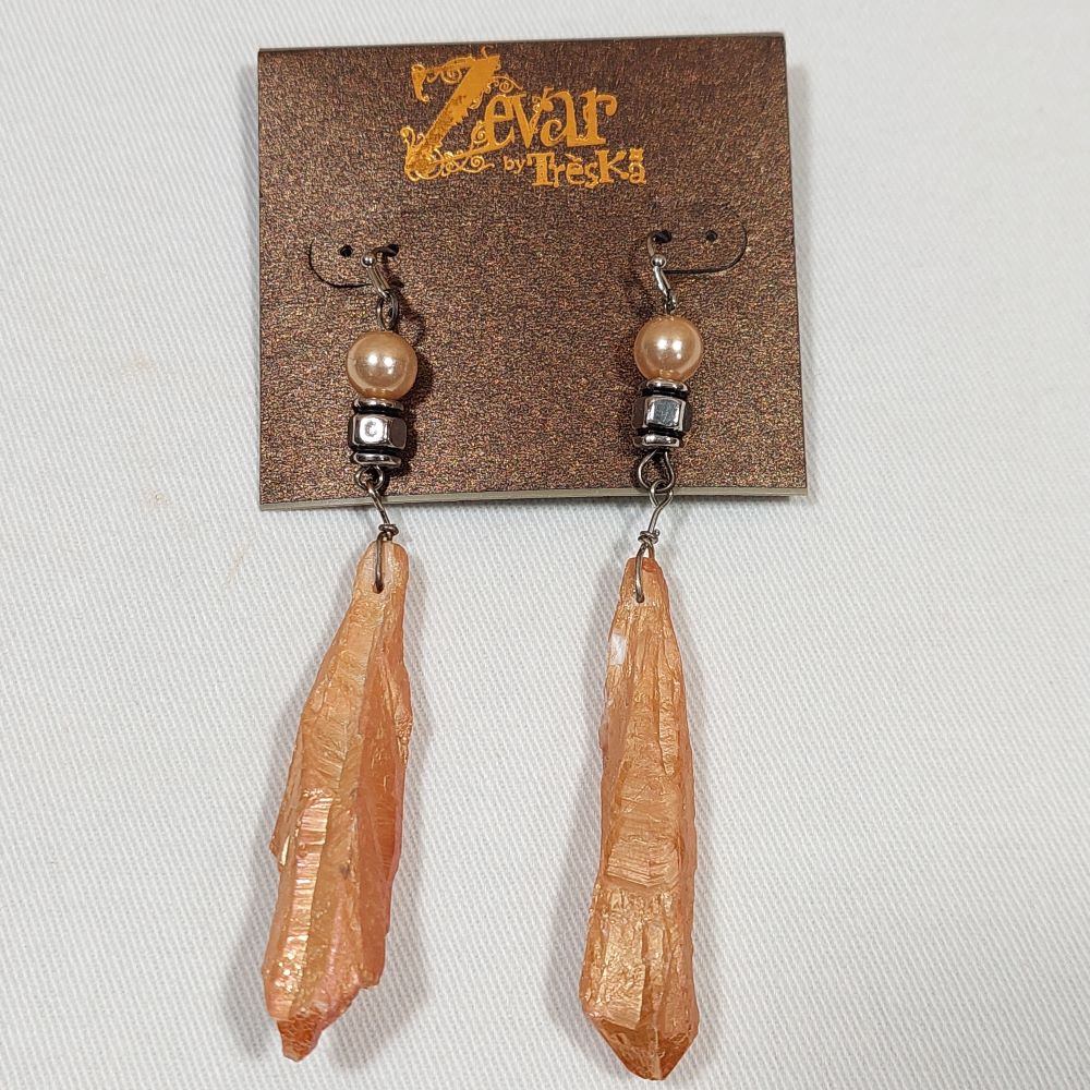 Zevar by Treska Stone Necklace & Earrings Set