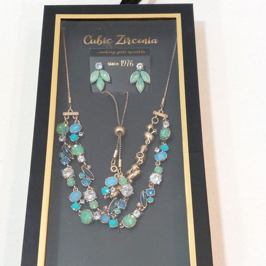 Boxed Necklace & Earring Set Cubic Zirconia