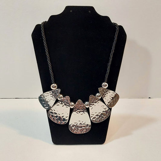 Lia Sophia Twisted Cord Necklace with Silvertone Pendants