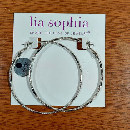 Lia Sophia Silvertone Hoop Earrings