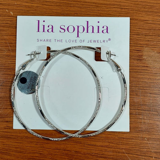 Lia Sophia Silvertone Hoop Earrings