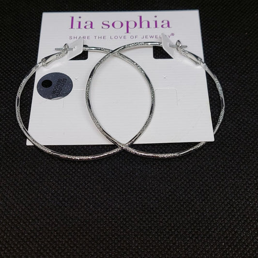 Lia Sophia Silvertone Hoop Earrings