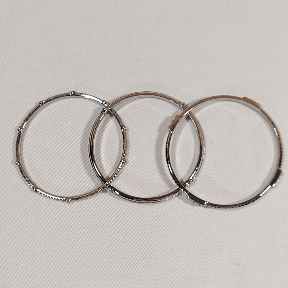 Silvertone Bangles Set of 3