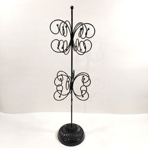 2-Tier Necklace & Bracelet Jewelry Stand Black Metal