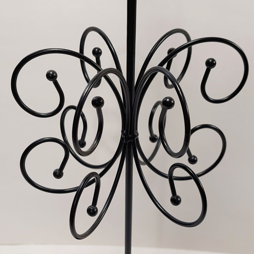2-Tier Necklace & Bracelet Jewelry Stand Black Metal