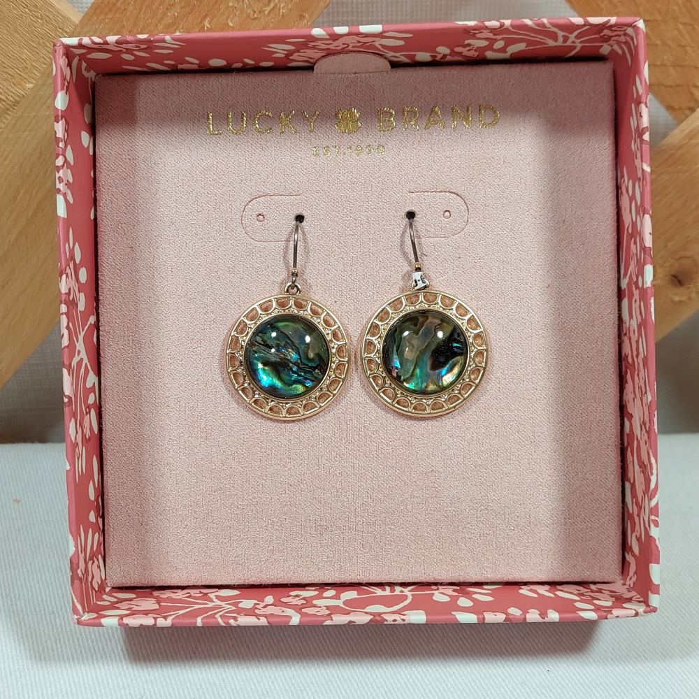 Lucky Brand Blue Green Stone Drop Earrings