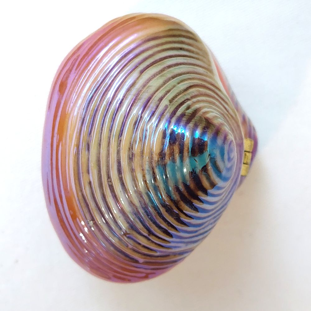 Seashell Shaped Multi-Color Lidded Trinket Dish