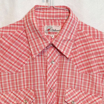 Bud Berma Westerner Plaid Snap Button Up Shirt Men's Size Medium