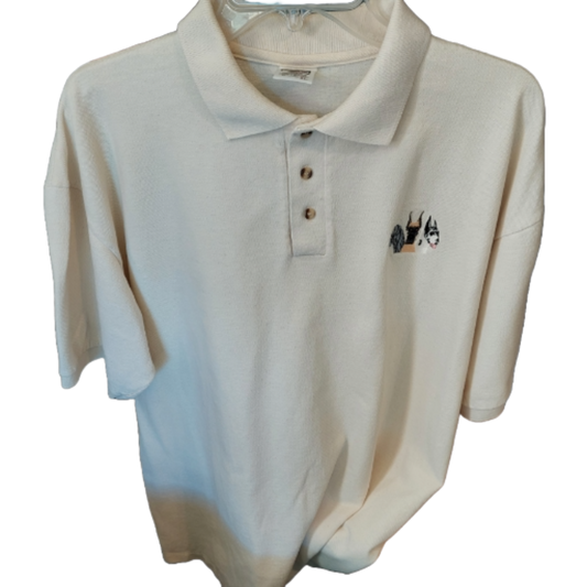 Cotton Deluxe Polo Shirt with Great Dane Emblem Men's Size XL
