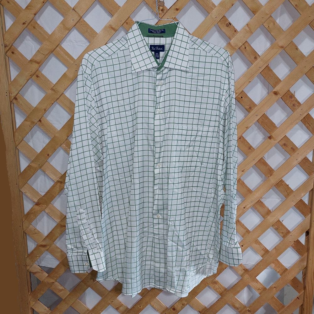 Paul Fredrick 100% Cotton Checkered Shirt Men's Size 17-35