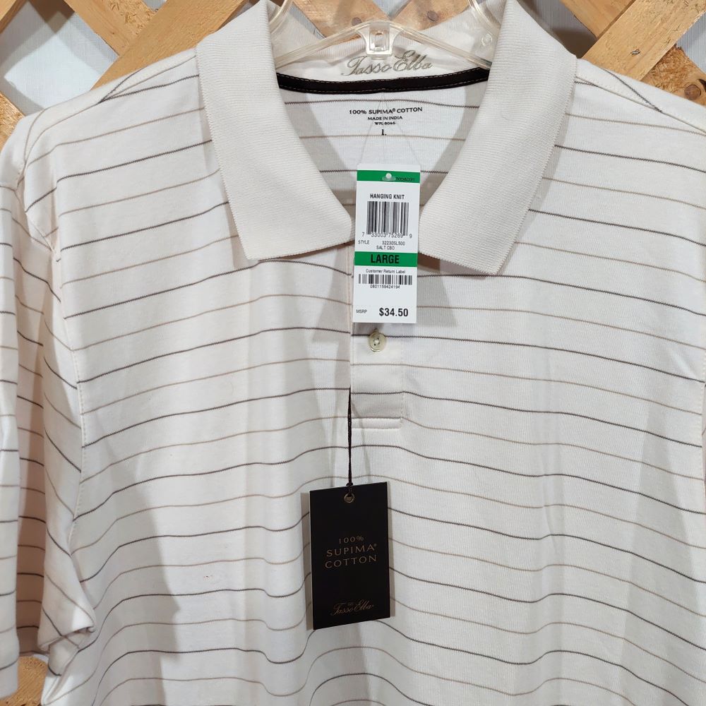 Tasso Elba Short Sleeve Polo Shirt Men's Size Large