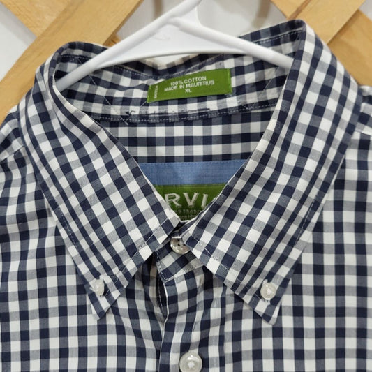 Orvis Gingham Short Sleeve Shirt Men's Size XL