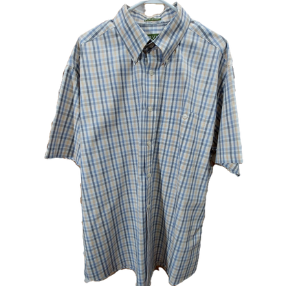 Orvis Short Sleeve Plaid Button Down Shirt Men's XL