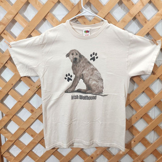 Irish Wolfhound Graphic Crewneck T-Shirt Adult Size Medium