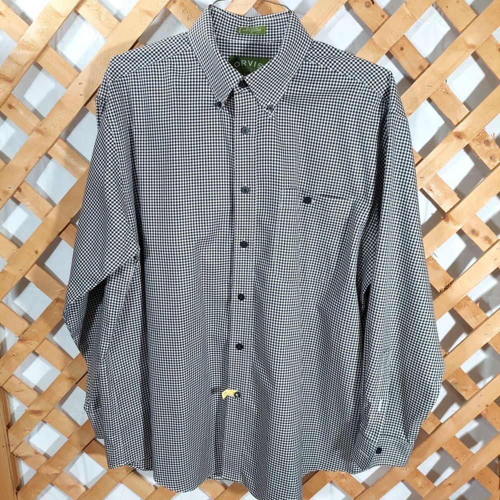Orvis Mini Check Button Down Shirt Men's XL