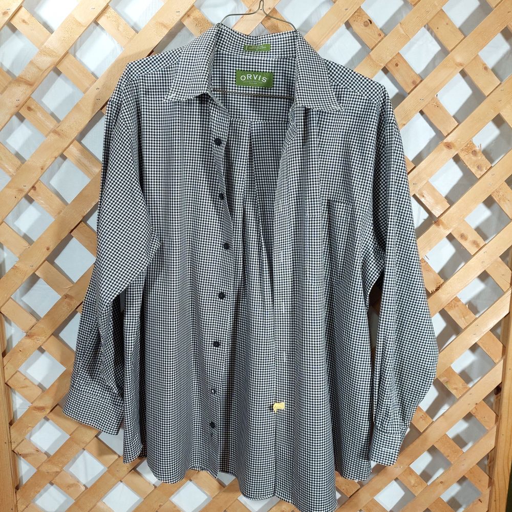Orvis Mini Check Button Down Shirt Men's XL