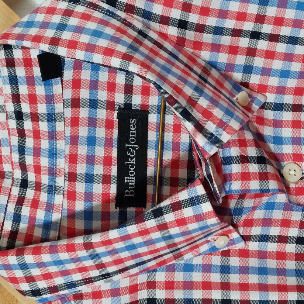 Bullock & Jones Check Pattern Button Down Shirt Men's XL