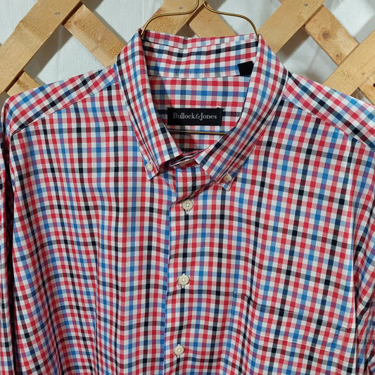 Bullock & Jones Check Pattern Button Down Shirt Men's XL