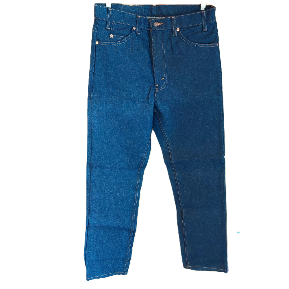 A pair of Levi's 505 Straight Leg jeans, blue denim.