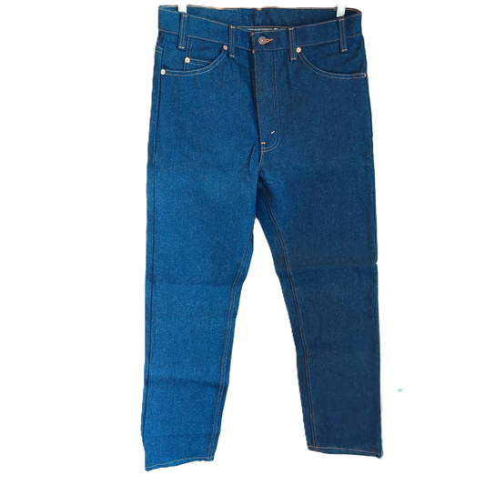 A pair of Levi's 505 Straight Leg jeans, blue denim.