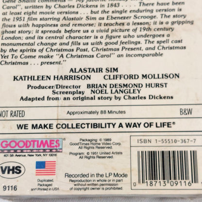 A Christmas Carol on VHS Cassette