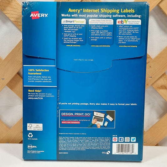 Avery 5126 Internet Shipping Labels Laser Printer 200 Labels