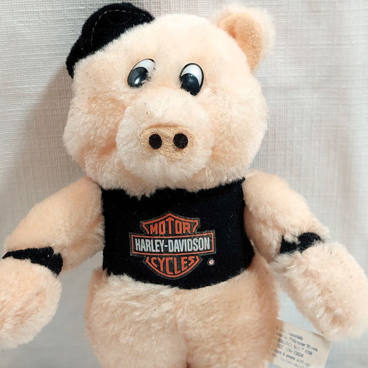 Novelty Stuffed Animal - Hog with Harley-Davidson Motorcyles Emblem - 1991