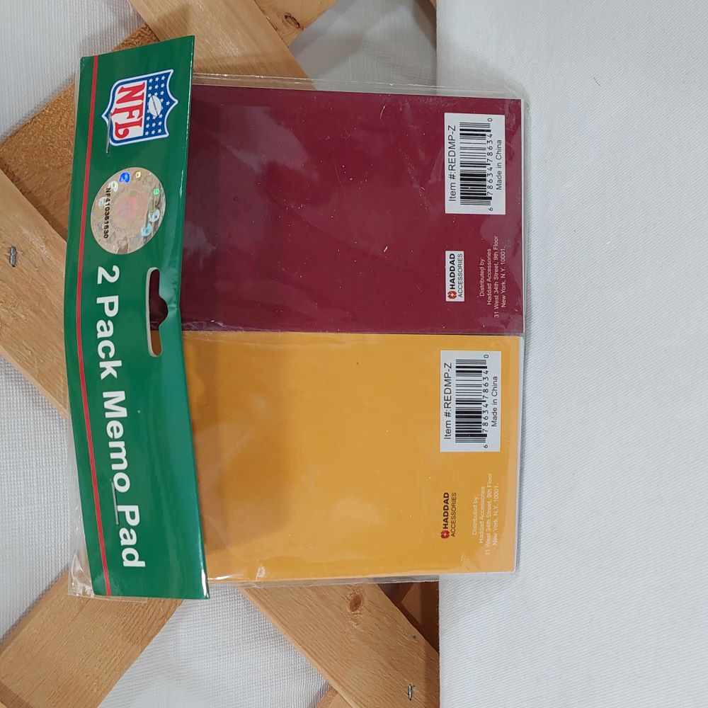 2-Pack Memo Pads Washington Redskins
