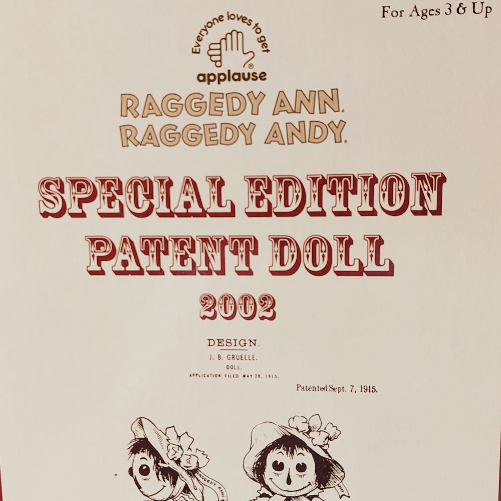 Raggedy Ann Doll Special Edition Patent Doll 2002