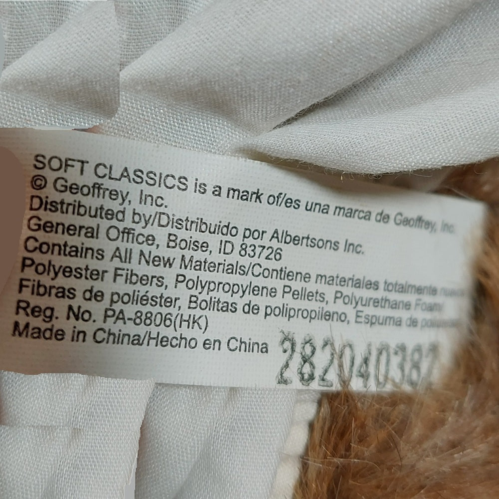 Geoffrey, Inc. Soft Classics Stuffed Toy Teddy Bear with Hat