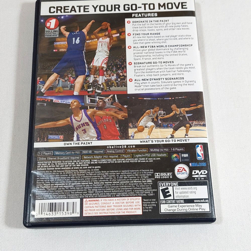 NBA Live 08 PlayStation 2 Game