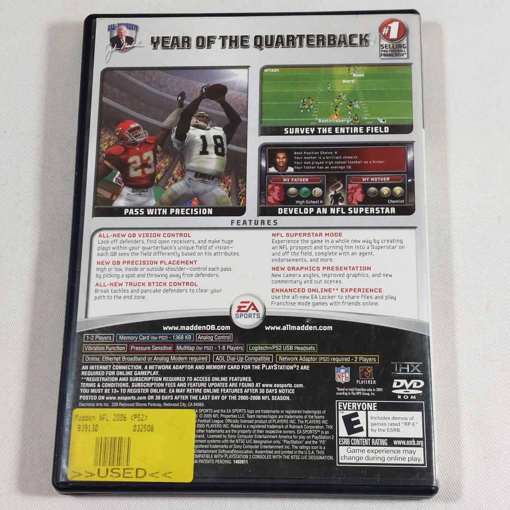 Madden 06 PlayStation 2 Game DVD Rom