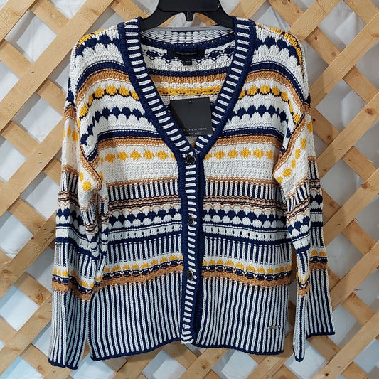 Marc New York Striped Cardigan Sweater Women's Size Medium