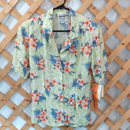 SK & Company Summer in the City Short Sleeve Blouse Size 6