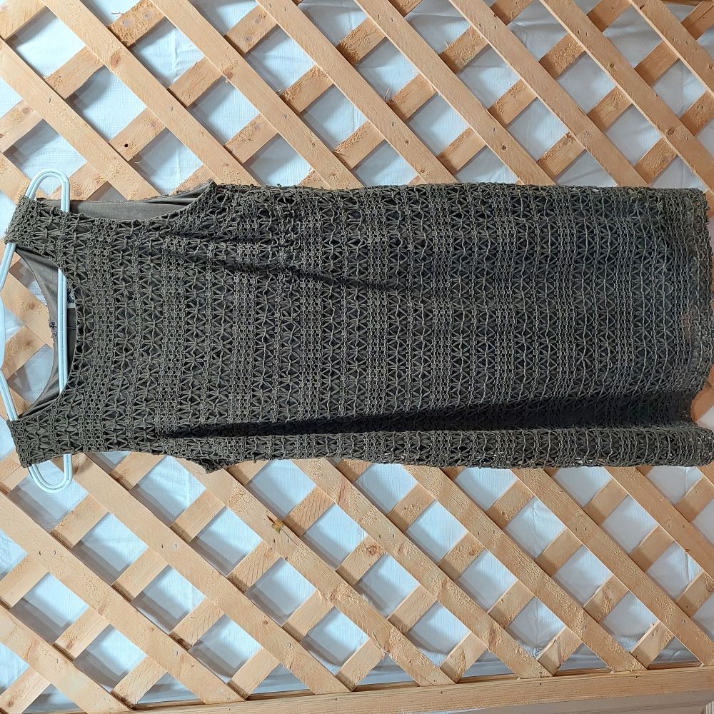 Anne Klein Crochet Layered Sleeveless Shift Dress Women's Size 8