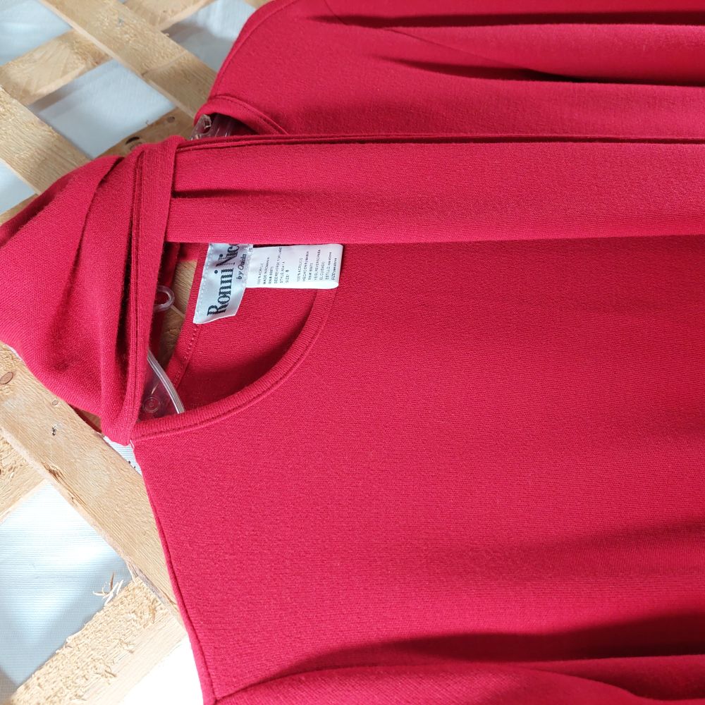 Vintage Ronni Nicole by Ouida Red Dress With Scarf